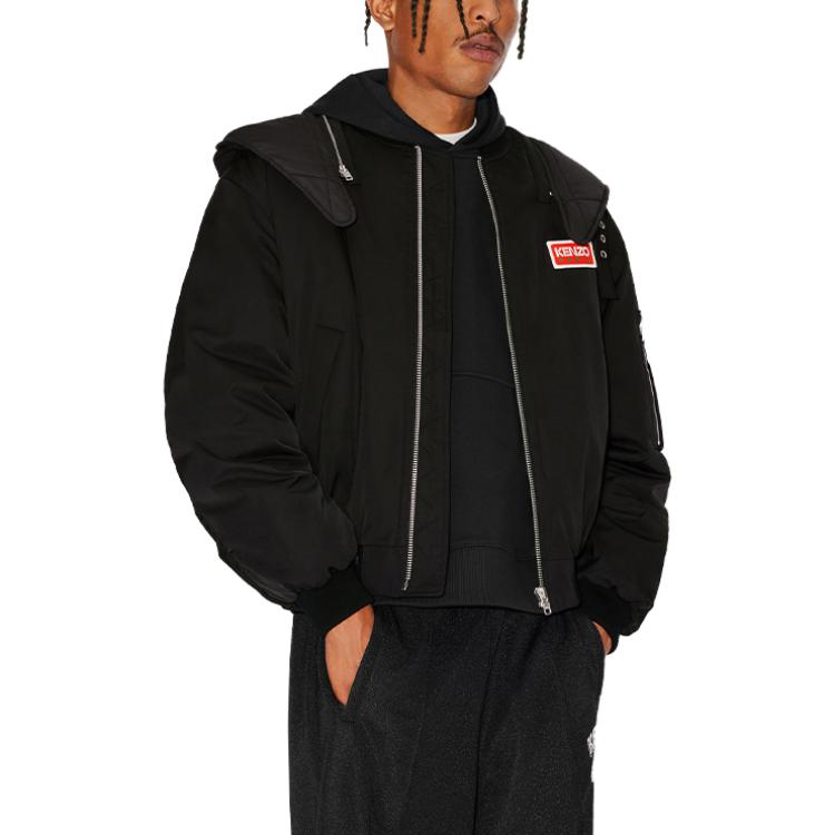KENZO FW23  Black Logo Patch Plain Hoodie Jacket FD65BL1439NK-99 圖 6