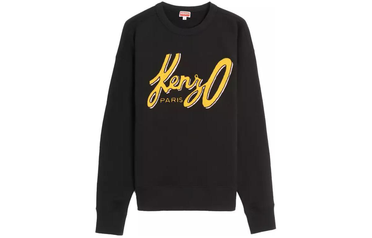 Order KENZO FW23 黑色寬鬆版型字母印花圓領衛衣 FD65SW0884MB-99J