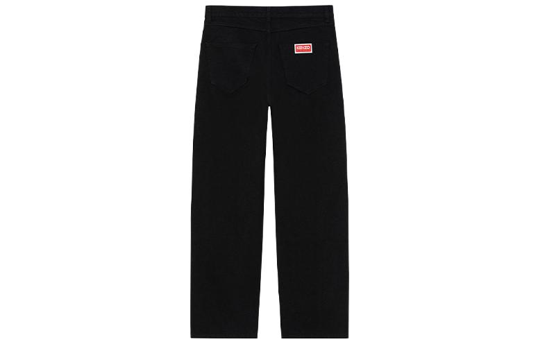 Lookbook KENZO FW23  Black Mid-Rise Jeans with Solid Logo Patch. FD65DPP336C1-BM