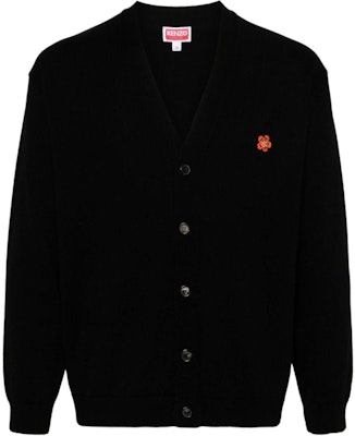 겐조 FW23 블랙 브이넥 플로럴 자수 니트 가디건 스웨터 FE55CA3813LB-99J Buy 겐조 FW23 블랙 브이넥 플로럴 자수 니트 가디건 스웨터 FE55CA3813LB-99J