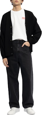 겐조 FW23 블랙 브이넥 플로럴 자수 니트 가디건 스웨터 FE55CA3813LB-99J Lookbook 겐조 FW23 블랙 브이넥 플로럴 자수 니트 가디건 스웨터 FE55CA3813LB-99J