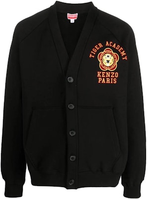 KENZO FW23 Hitam Cardigan Rajut V-Neck Pola Logo Kancing Depan. FD65SW0854ME-99J Buy KENZO FW23 Hitam Cardigan Rajut V-Neck Pola Logo Kancing Depan. FD65SW0854ME-99J