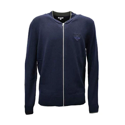 KENZO FW23 Blue Zip-Up Long Sleeve Baseball Jacket. F965CA1023AB-76