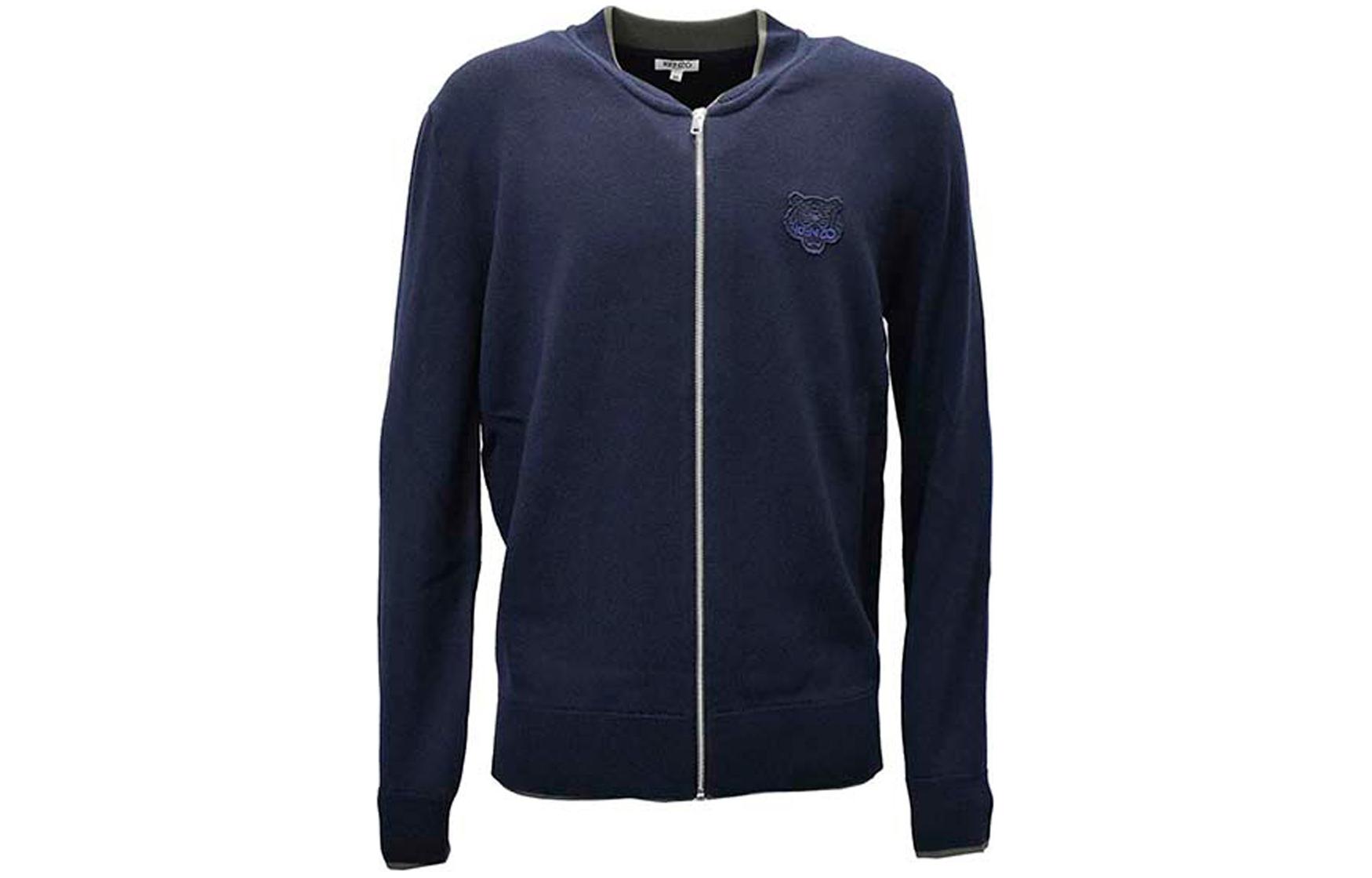 Order KENZO FW23 Jaket Baseball Lengan Panjang Biru dengan Resleting. F965CA1023AB-76