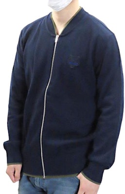 KENZO FW23 蓝色拉链棒球夹克长袖外套 F965CA1023AB-76 Lookbook KENZO FW23 蓝色拉链棒球夹克长袖外套 F965CA1023AB-76