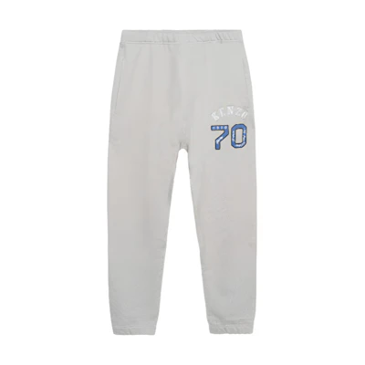 KENZO FW23 Grey Logo Patch Elastic Waist Jogger Pants. FD65PA7094MV-94