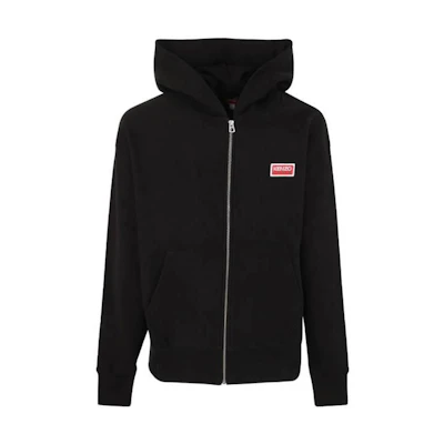 KENZO FW23 Logo Print Hoodie in Black. FD65SW1004ME99J
