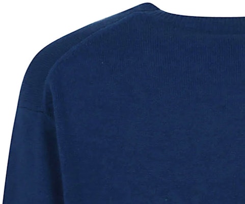 KENZO FW23 Baju Sejuk Crewneck Biru Navy Logo Wool. FD65PU4273LD73 1