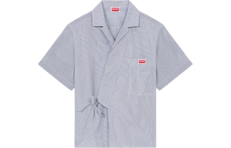 KENZO FW23  Solid Logo Patch Short Sleeve Polo Shirt Midnight Blue FD65CH1169LD-77