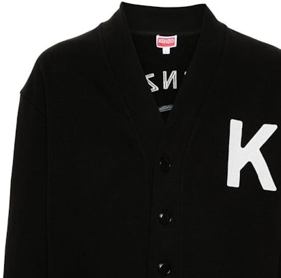 KENZO FW23 Vネック 刺繍ロゴ カーディガン ブラック FE55SW1894ME-99J Details for KENZO FW23 Vネック 刺繍ロゴ カーディガン ブラック FE55SW1894ME-99J