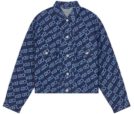 겐조 FW23 올오버 로고 프린트 포켓 자켓 남성 블루 FD65DV3036BM-DM Order 겐조 FW23 올오버 로고 프린트 포켓 자켓 남성 블루 FD65DV3036BM-DM