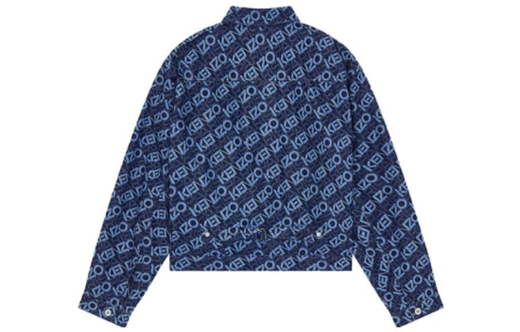 Lookbook 겐조 FW23 올오버 로고 프린트 포켓 자켓 남성 블루 FD65DV3036BM-DM