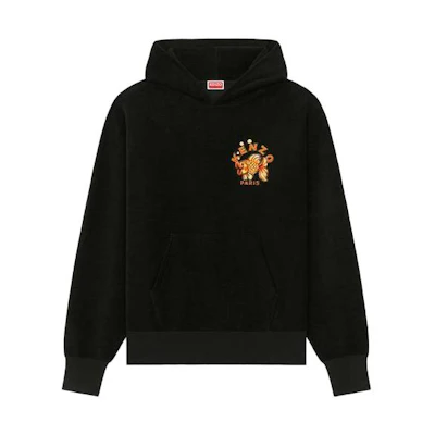 KENZO FW23 Black Hoodie with Embroidered Logo FD65SW0994MX-99J
