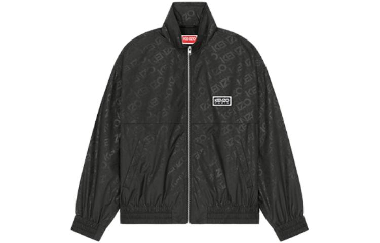 KENZO FW23 Black Zip-Up Jacket with Logo Print FD65BL1669MA-99J