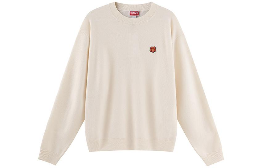 Order KENZO FW23 Baju Rajut Unisex Sulaman Bunga Beige. FD55PU3813LB-02