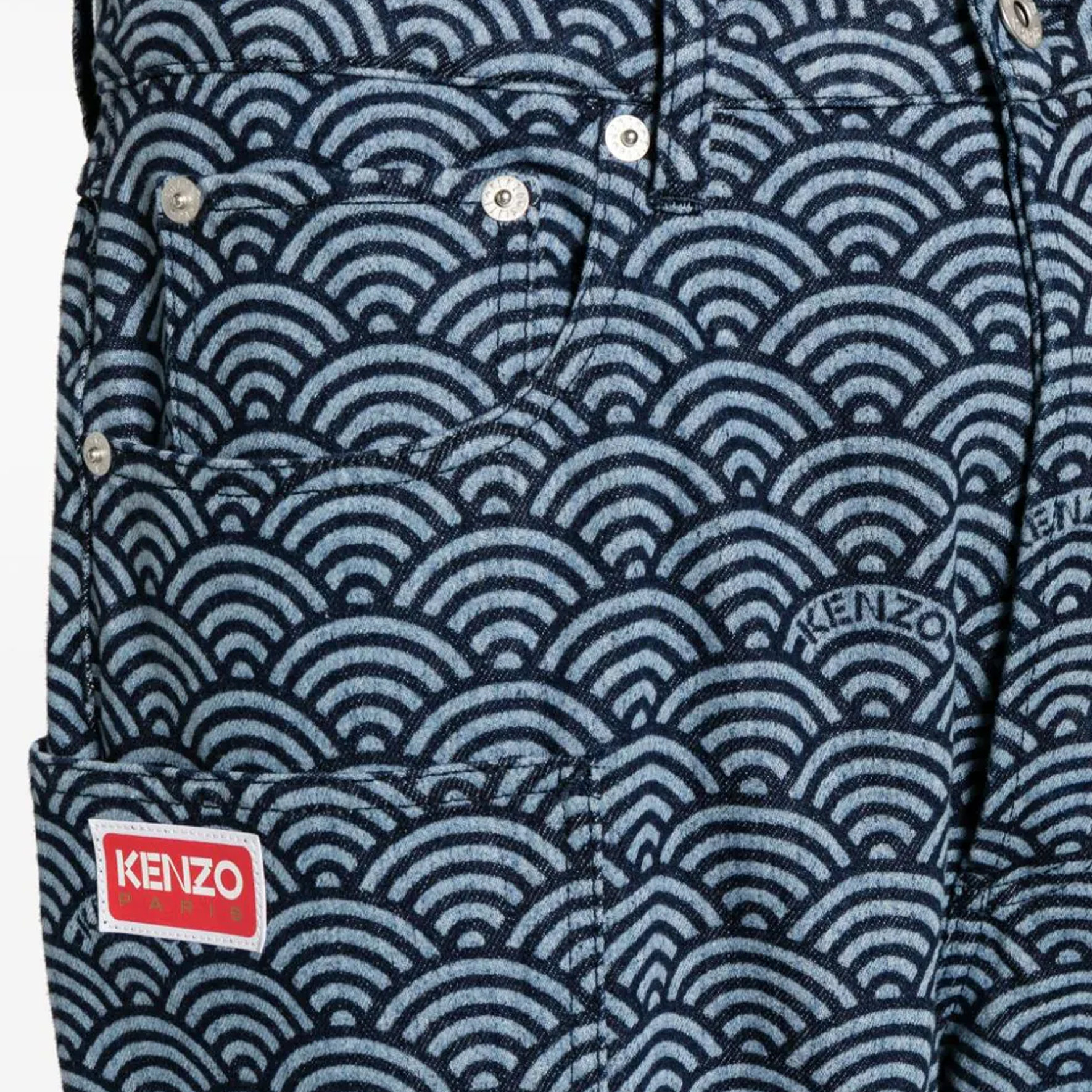 Details for KENZO FW23 Geometric Print Tapered Jeans  Navy Blue FE55DP4086K1-DM