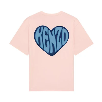 KENZO FW23 Heart Print Crew Neck Short-Sleeve T-Shirt Unisex Light Pink FD65TS1304SO-34