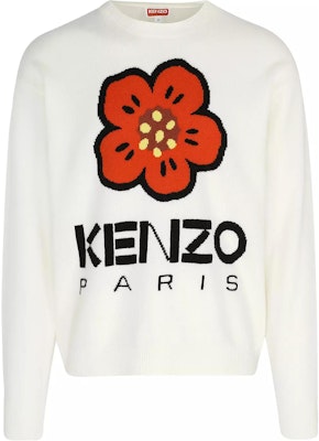 KENZO FW23 Baju Sejuk Lelaki Logo Wool Crewneck Warna Off-White FD65PU4273LD002 Order KENZO FW23 Baju Sejuk Lelaki Logo Wool Crewneck Warna Off-White FD65PU4273LD002