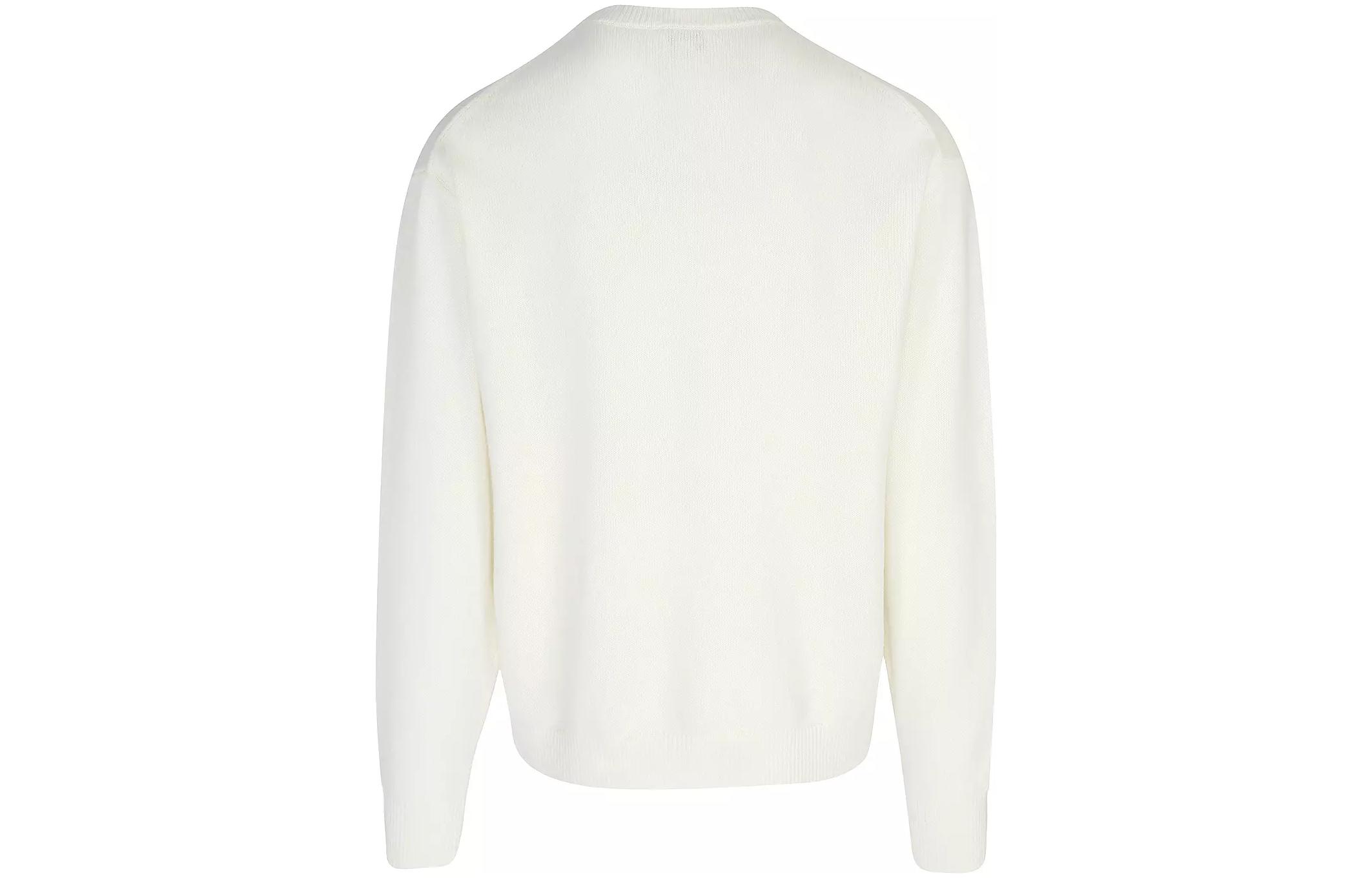 Lookbook KENZO FW23 Baju Sejuk Lelaki Logo Wool Crewneck Warna Off-White FD65PU4273LD002