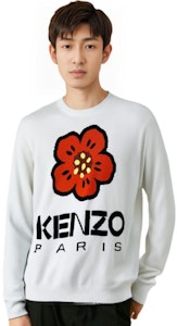 KENZO FW23 男士Logo印花羊毛圆领毛衣 米白色 FD65PU4273LD002 Details for KENZO FW23 男士Logo印花羊毛圆领毛衣 米白色 FD65PU4273LD002