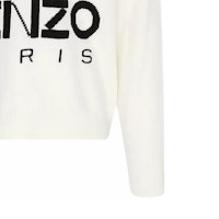 KENZO FW23 ロゴプリント ウールクルーネックセーター メンズ オフホワイト FD65PU4273LD002 1
