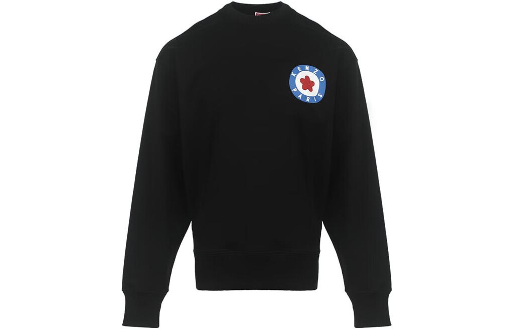 KENZO FW23 Logo Printed Crewneck Sweatshirt Unisex Black FD65SW734MF-99J