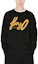 Shop Kenzo 2023秋冬Logo印花男女同款黑色圆领卫衣 FD65SW0884MB-99
