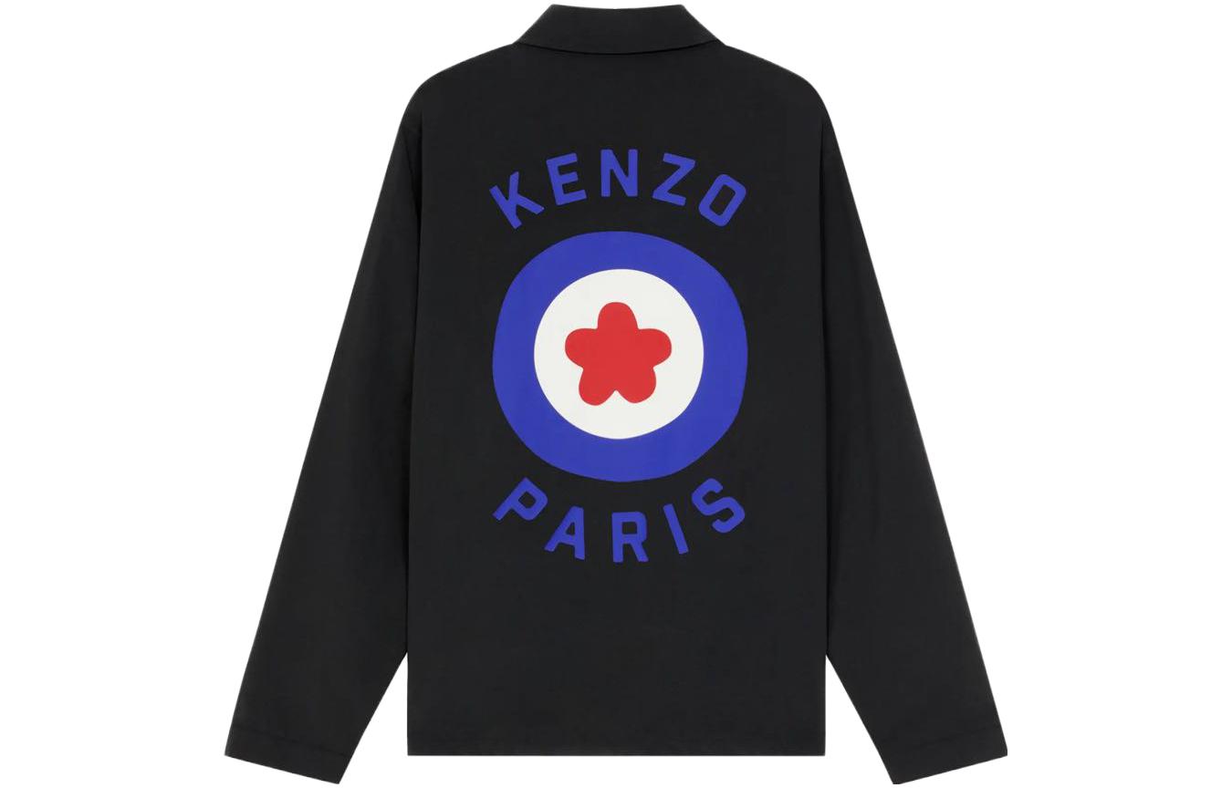 KENZO FW23 Logo Printed Single-Breasted Long Sleeve Jacket Men Black FD65BL0619NG-99 圖 2