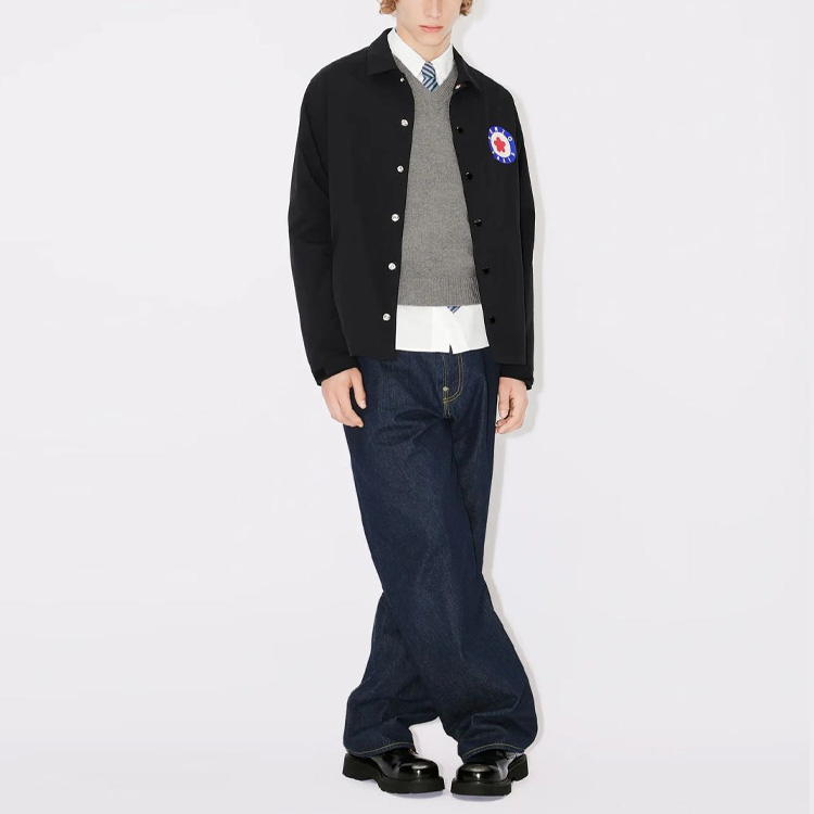 KENZO FW23 Logo Printed Single-Breasted Long Sleeve Jacket Men Black FD65BL0619NG-99 圖 4