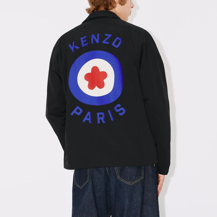KENZO FW23 Logo Printed Single-Breasted Long Sleeve Jacket Men Black FD65BL0619NG-99 圖 6