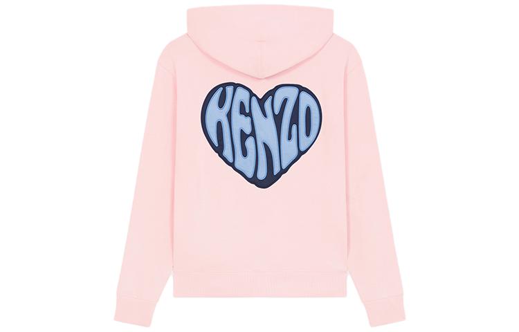 Lookbook KENZO FW23 Sudadera Unisex Rosa con Corazón y Logo Estampado. FD65SW0804MF-34