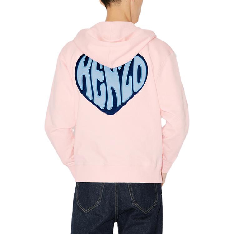 Details for KENZO FW23 Sudadera Unisex Rosa con Corazón y Logo Estampado. FD65SW0804MF-34