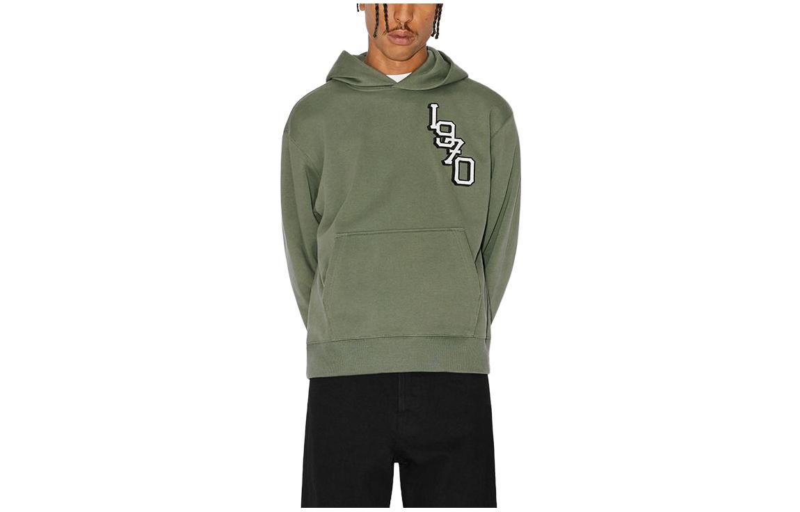 KENZO FW23 Tiger Crest Logo Print Sweatshirt Deep Khaki Green - FD65SW1494MF-51
