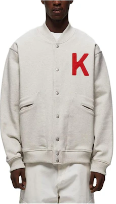 겐조 FW23 남성용 화이트 레터 패턴 싱글 브레스티드 재킷 FE58SW0124ME-93 Lookbook 겐조 FW23 남성용 화이트 레터 패턴 싱글 브레스티드 재킷 FE58SW0124ME-93