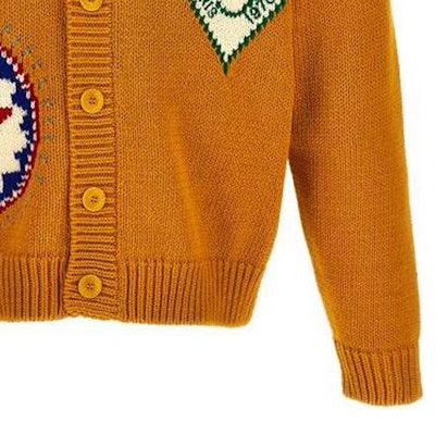 Cárdigan Suéter de Hombro Amarillo con Estampado para Hombre KENZO FW23. FD65CA4083BF-40 Sizing Cárdigan Suéter de Hombro Amarillo con Estampado para Hombre KENZO FW23. FD65CA4083BF-40