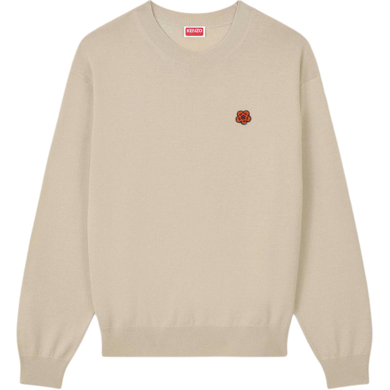 KENZO FW24  Beige Crewneck Sweater with Floral Embroidery Logo. FE62PU4893LB-11 圖 2