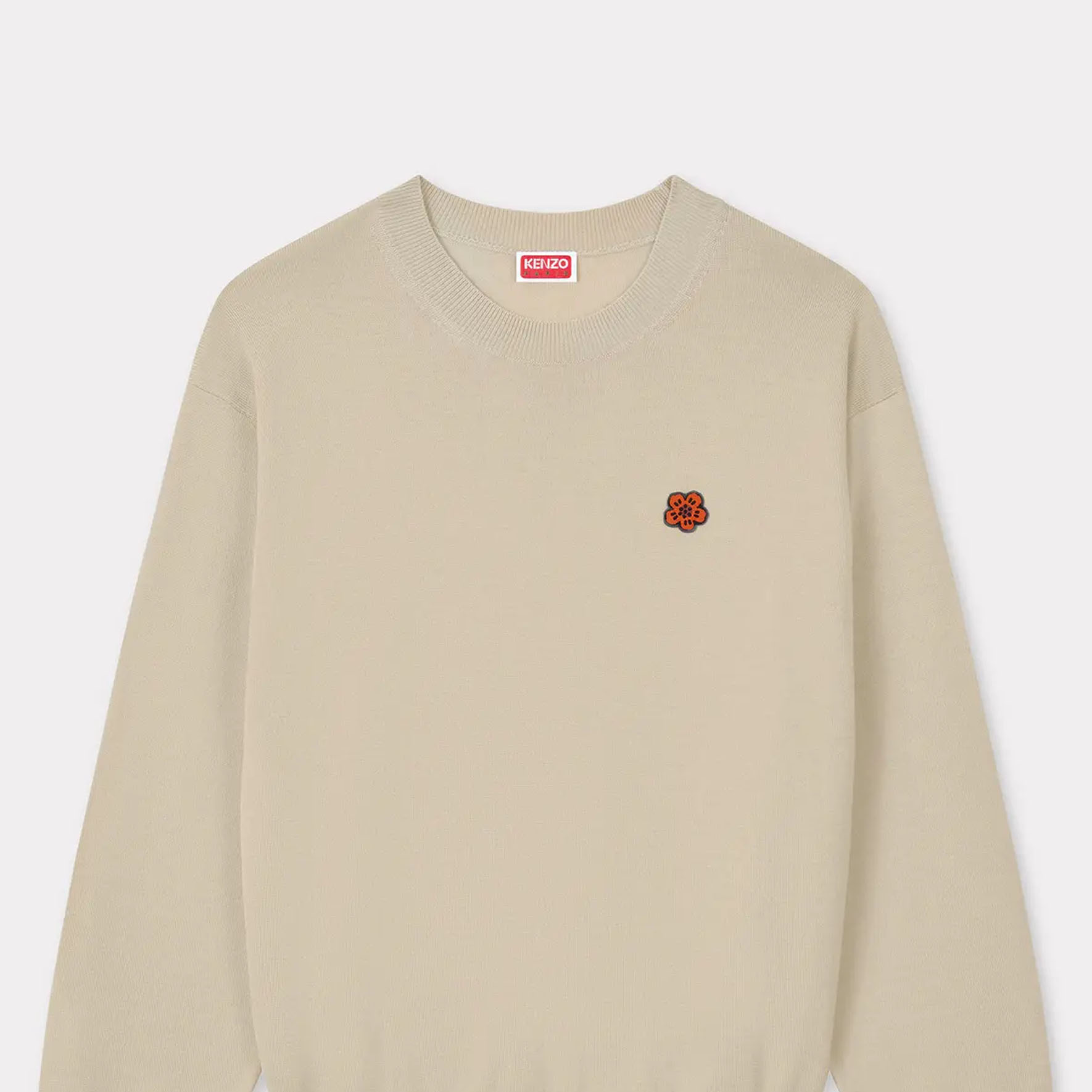 KENZO FW24  Beige Crewneck Sweater with Floral Embroidery Logo. FE62PU4893LB-11 圖 4