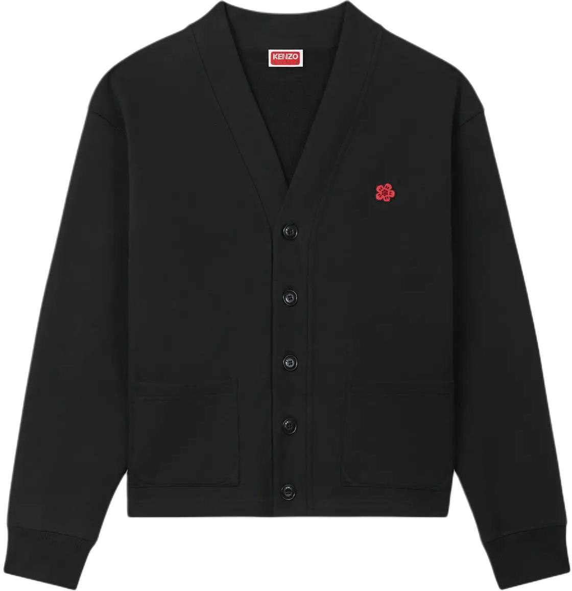 kenzo-fw-24-black-v-neck-logo-print-button-up-knit-cardigan-fe-65-sw-2264-mt-99-j