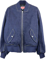 KENZO FW24 Blue Logo Studded Full-Zip Bomber Jacket FD65DB1016A1-BLUE KENZO FW24 Blue Logo Studded Full-Zip Bomber Jacket FD65DB1016A1-BLUE
