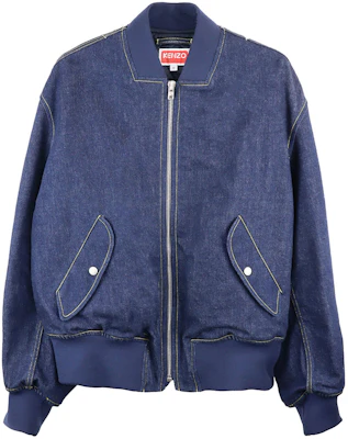 KENZO FW24 蓝色徽标铆钉全拉链飞行夹克 FD65DB1016A1-BLUE Buy KENZO FW24 蓝色徽标铆钉全拉链飞行夹克 FD65DB1016A1-BLUE