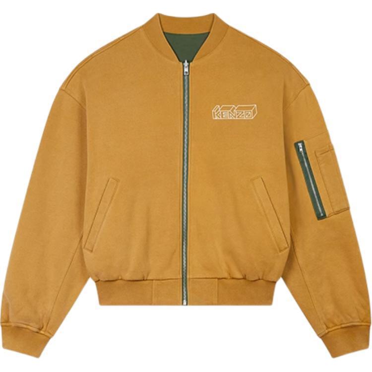 KENZO FW24 Geometric Zip-Up Jacket in Dark Camel Brown FE65BL2014MB-14