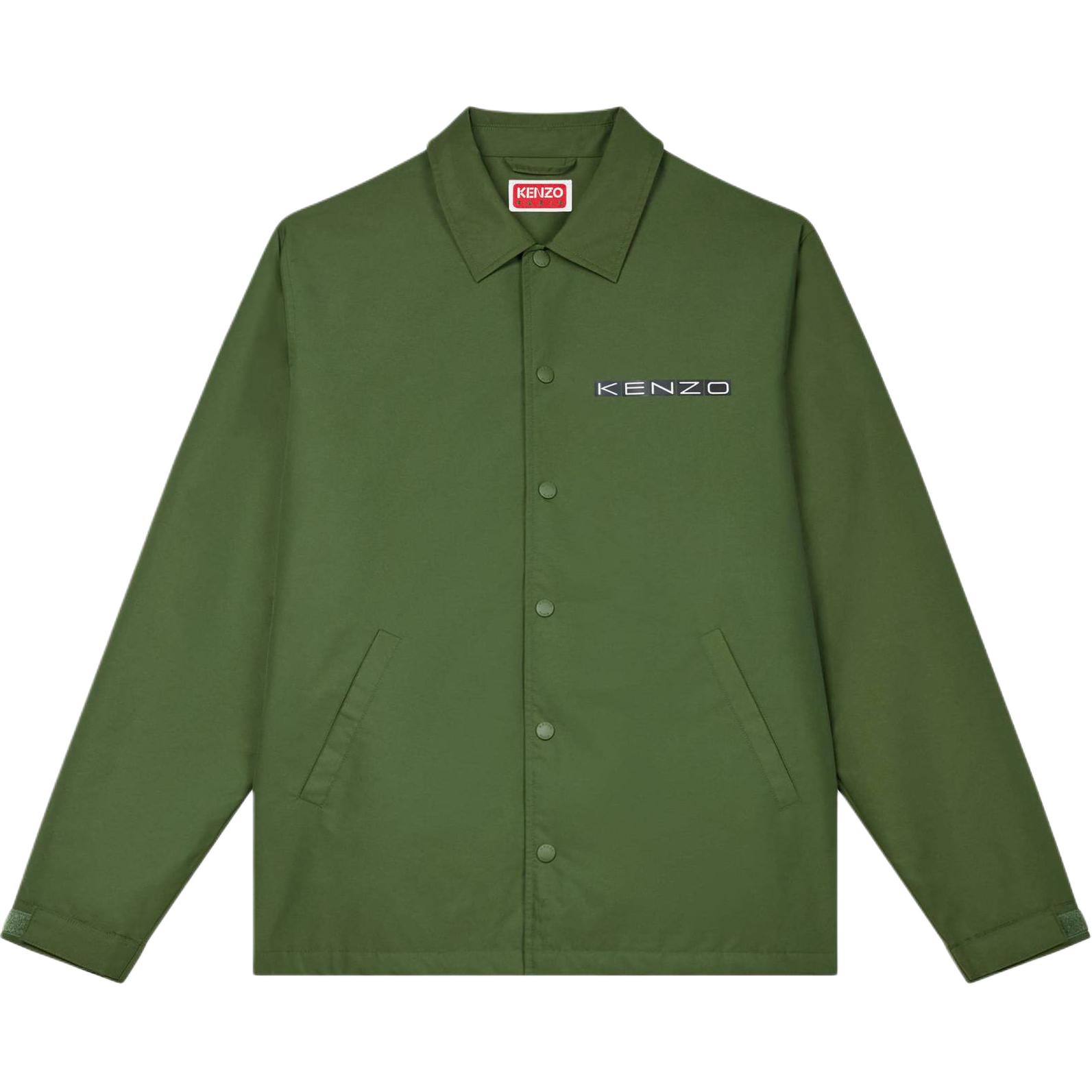 KENZO FW24 Khaki Green Logo Print Casual Long Sleeve Jacket for Men FE65BL0629NG-51