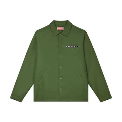 KENZO FW24 Khaki Green Logo Print Casual Long Sleeve Jacket for Men FE65BL0629NG-51