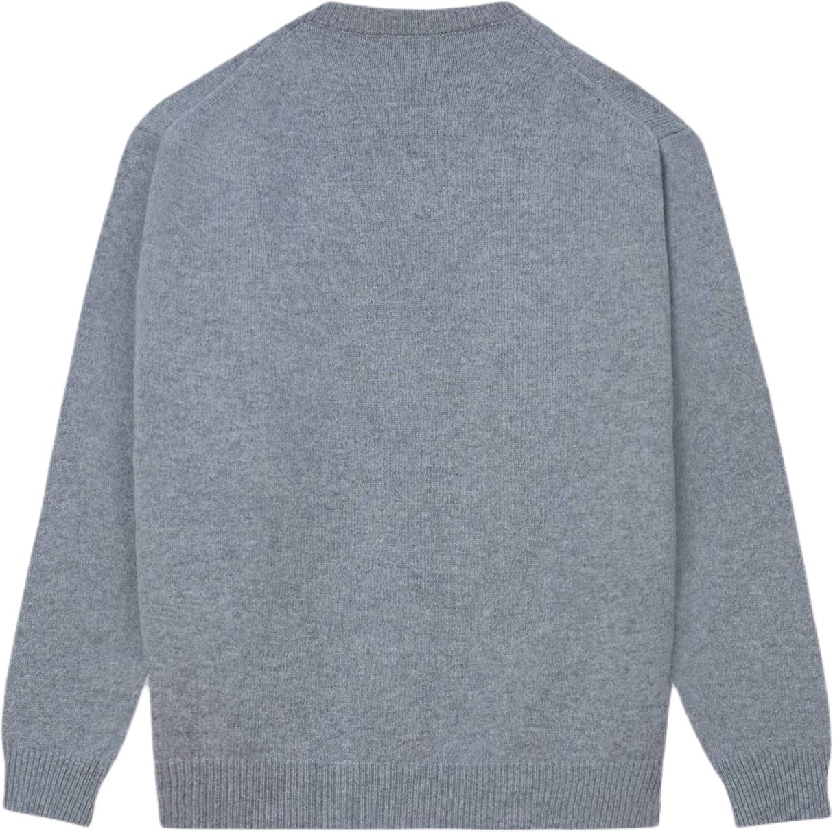 KENZO FW24 Logo Floral Applique Crewneck Sweater Misty Gray -  Long Sleeve FE65PU4843LC-96 圖 3