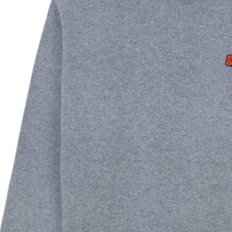 KENZO FW24 Logo Floral Applique Crewneck Sweater Misty Gray -  Long Sleeve FE65PU4843LC-96 圖 5