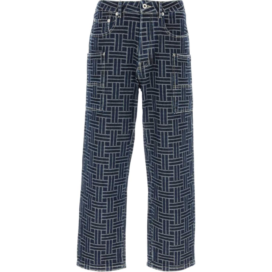 KENZO FW24 Logo Patch Jeans with Zipper Pockets Multicolor Men’s. FE65DP4086J2-DD