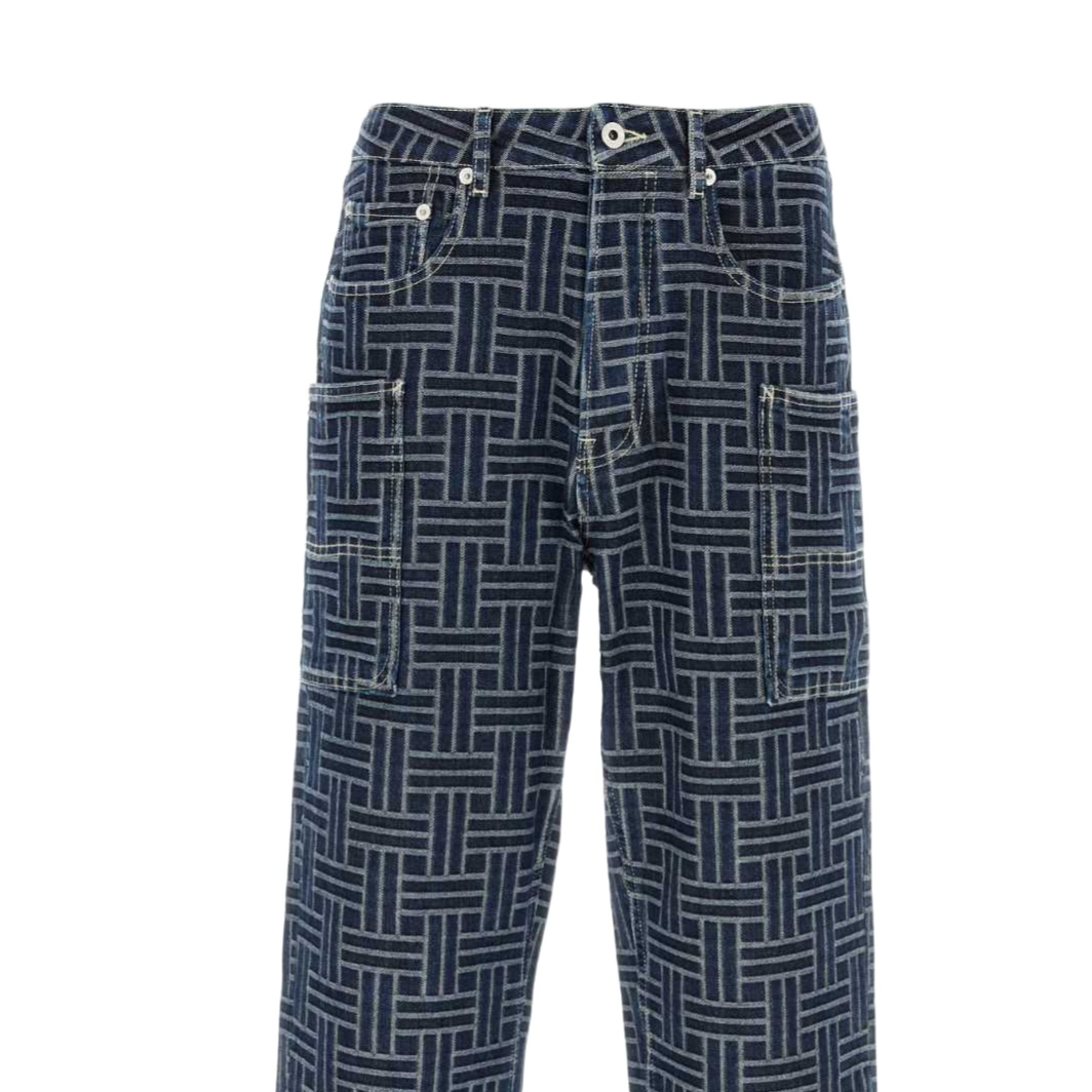 Shop KENZO FW24 Logo Patch Jeans with Zipper Pockets Multicolor Men’s. FE65DP4086J2-DD