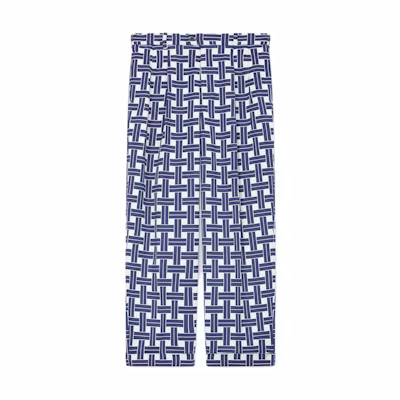 KENZO FW24 Pleated Button Mid-Rise Straight Pants Navy Blue. FE65PA3789JU-77