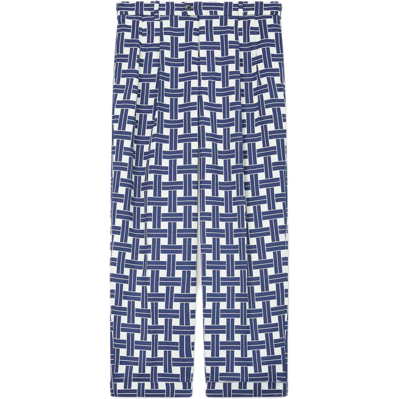 KENZO FW24 Pleated Button Mid-Rise Straight Pants  Navy Blue. FE65PA3789JU-77 圖 2