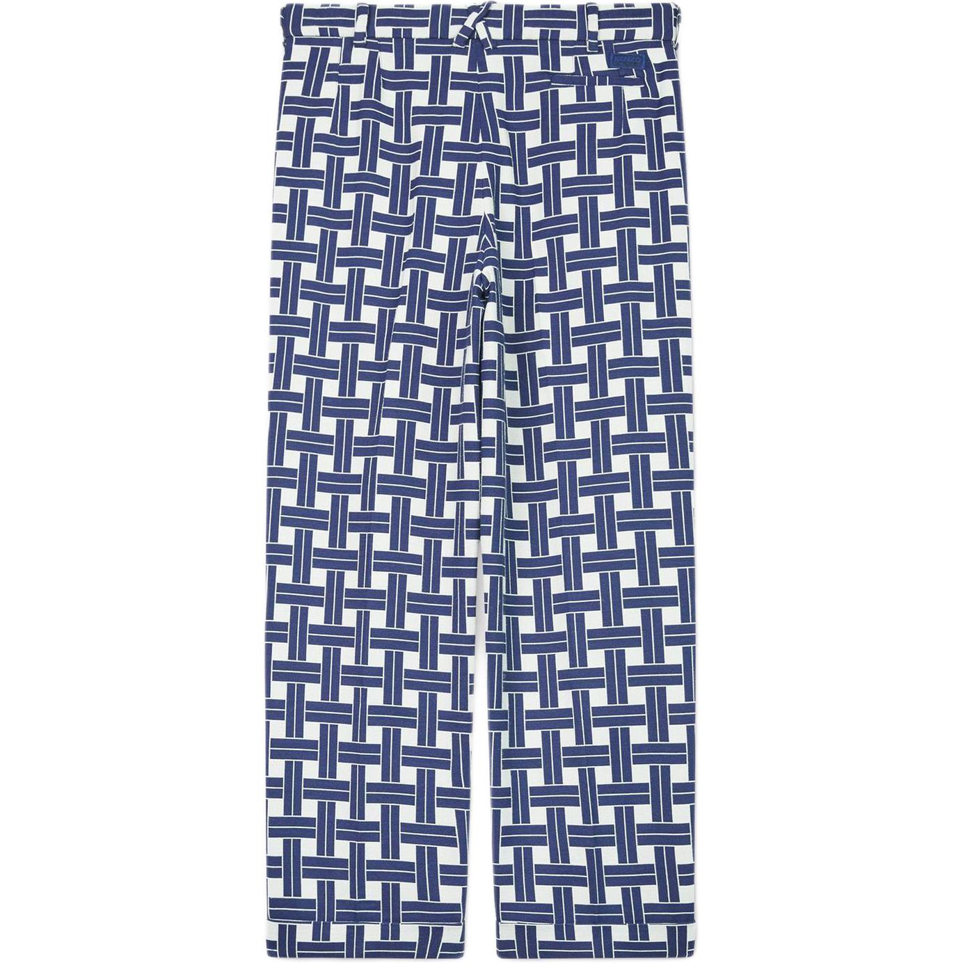 KENZO FW24 Pleated Button Mid-Rise Straight Pants  Navy Blue. FE65PA3789JU-77 圖 3